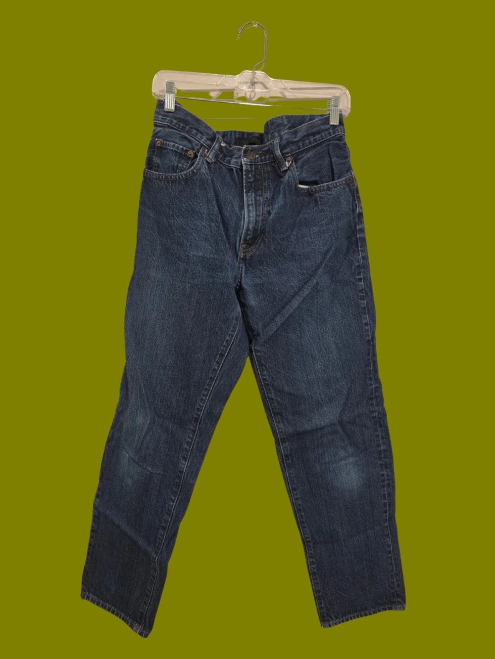 Uniqlo Men's Straight Jeans in Dark Blue Denim